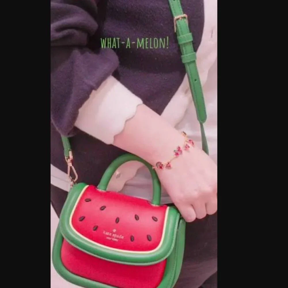 Kate Spade Puffy Watermelon Mini Top Handle bag with crossbody strap - Picture 17 of 17